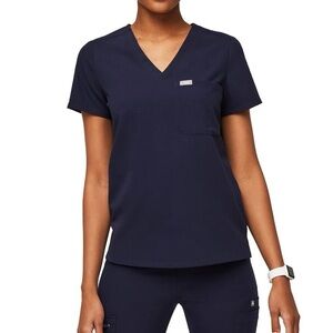 Figs Catarina One-Pocket Scrub Top Navy